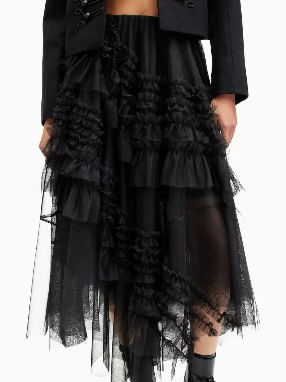 Sale All Saints AllSaints Jen Tulle Skirt Black