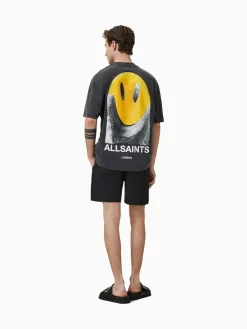 Clearance All Saints AllSaints Black Party Wave Swim Shorts