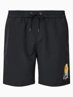 Clearance All Saints AllSaints Black Party Wave Swim Shorts