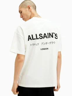 All Saints AllSaints White Underground Oversized Cotton Crew Neck T-Shirt