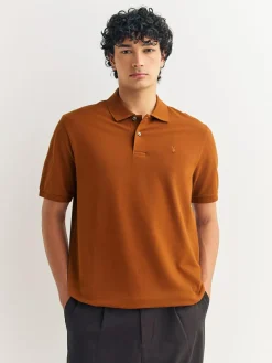 Hot Next Amber Orange Regular Fit Short Sleeve Pique Polo Shirt
