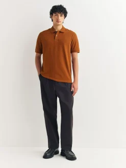 Hot Next Amber Orange Regular Fit Short Sleeve Pique Polo Shirt