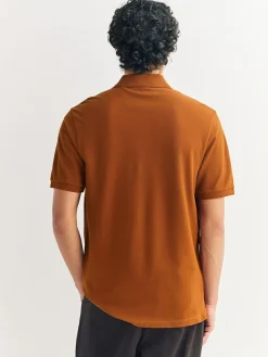 Hot Next Amber Orange Regular Fit Short Sleeve Pique Polo Shirt