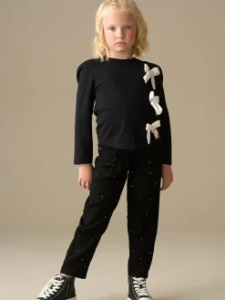 Discount Angel & Rocket Black Aylie Beaded Barrel Leg Jeans