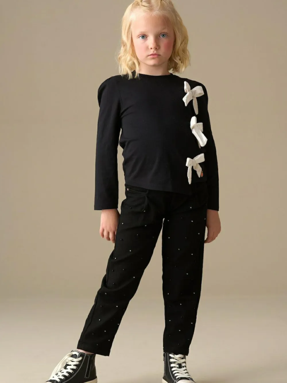 Discount Angel & Rocket Black Aylie Beaded Barrel Leg Jeans