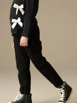 Discount Angel & Rocket Black Aylie Beaded Barrel Leg Jeans