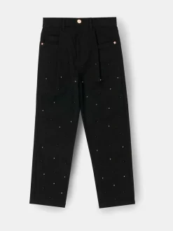 Discount Angel & Rocket Black Aylie Beaded Barrel Leg Jeans
