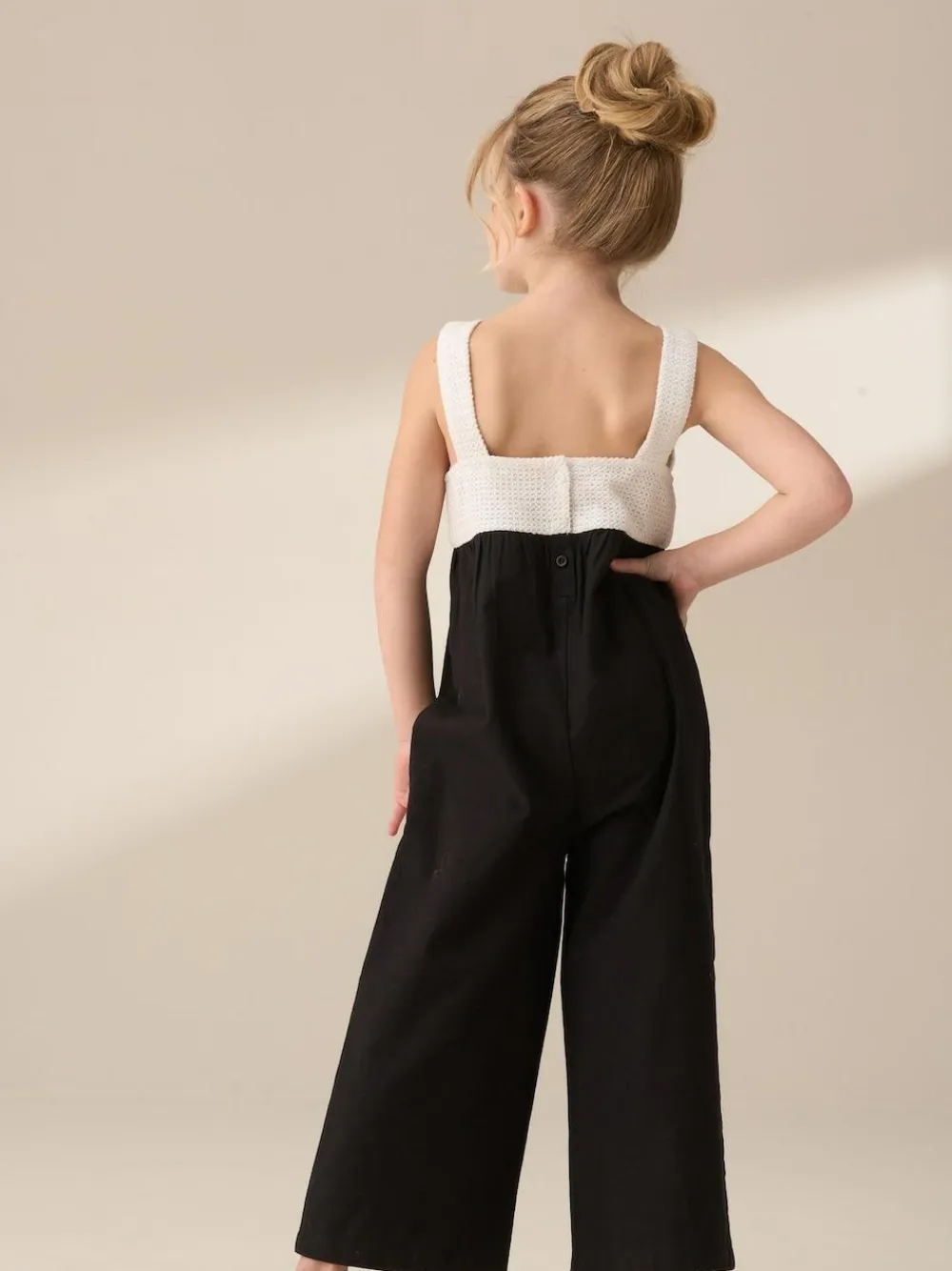 Angel & Rocket Black Illiana Crochet Linen Jumpsuit