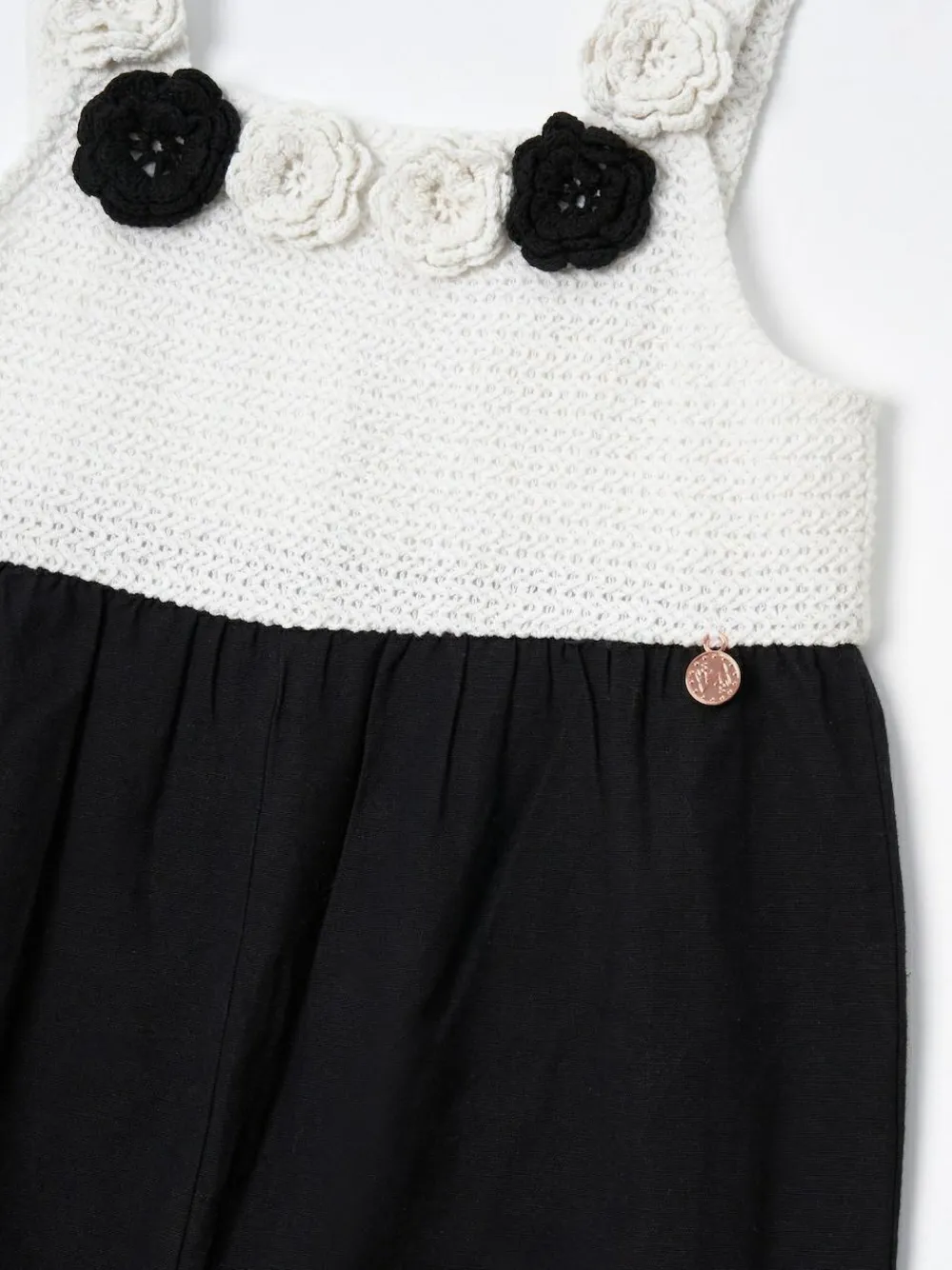 Angel & Rocket Black Illiana Crochet Linen Jumpsuit