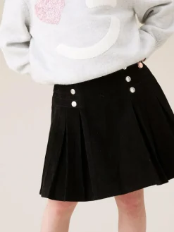 Online Angel & Rocket Black Lucile Cord Pleated Skirt