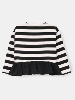 Online Angel & Rocket Black Marley Stripe Peplum T-Shirt