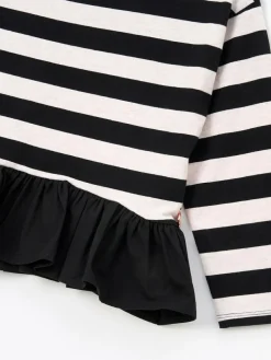 Online Angel & Rocket Black Marley Stripe Peplum T-Shirt