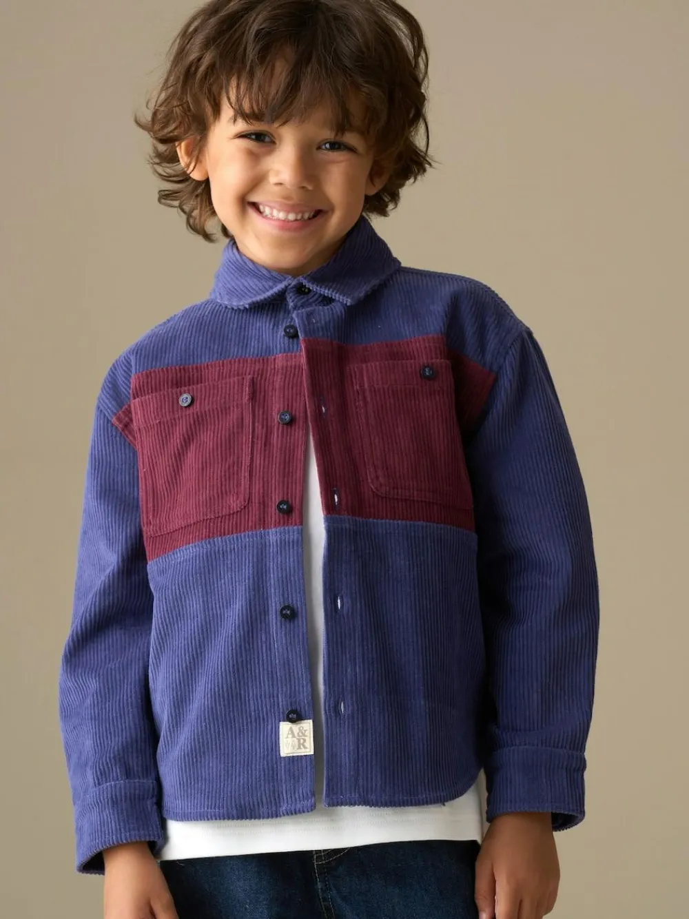 Best Angel & Rocket Blue Andres Panel Cord Overshirt