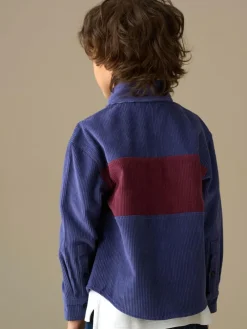 Best Angel & Rocket Blue Andres Panel Cord Overshirt