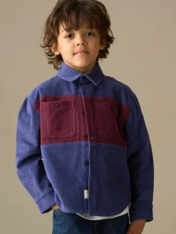 Best Angel & Rocket Blue Andres Panel Cord Overshirt