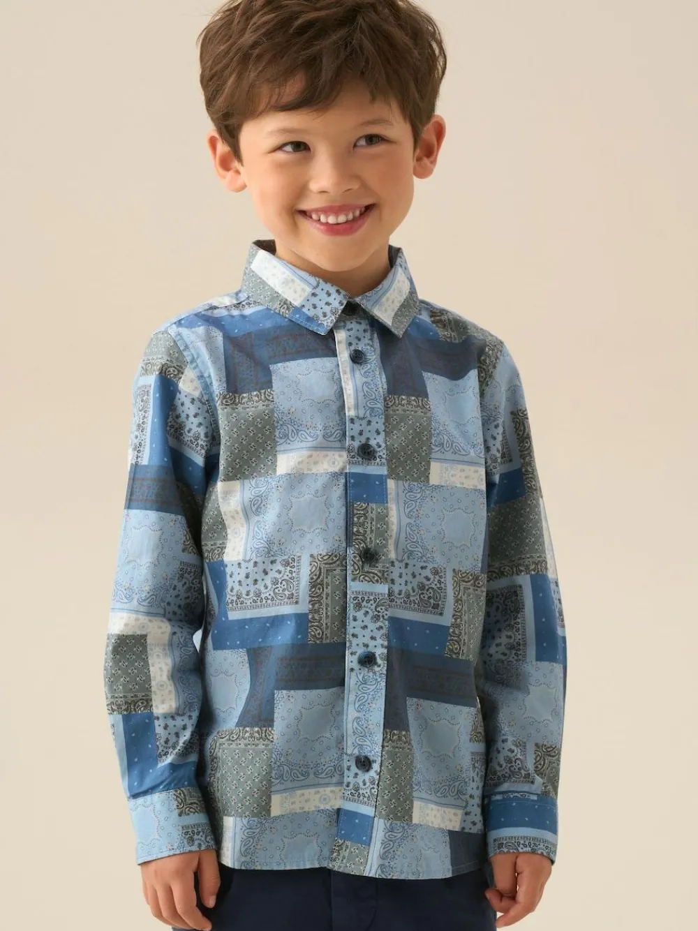 Angel & Rocket Blue Bodhi Printed Chambray Shirt^BOY Shirts