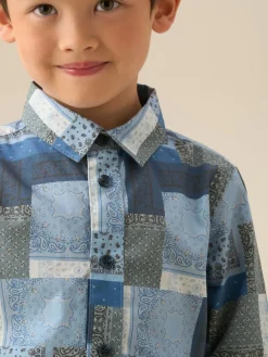 Angel & Rocket Blue Bodhi Printed Chambray Shirt^BOY Shirts