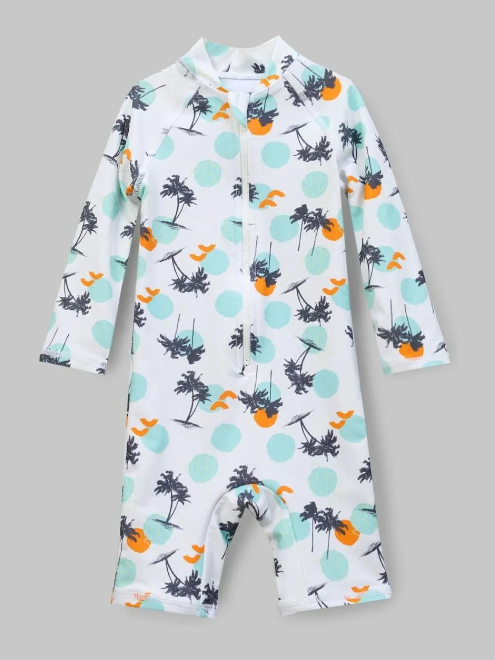 Outlet Angel & Rocket Blue Brody Blue Sunsafe Print Toddler Swimsuit