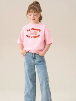 Angel & Rocket Blue Brooke Wide Leg Heart Print Pocket Jeans^ Jeans