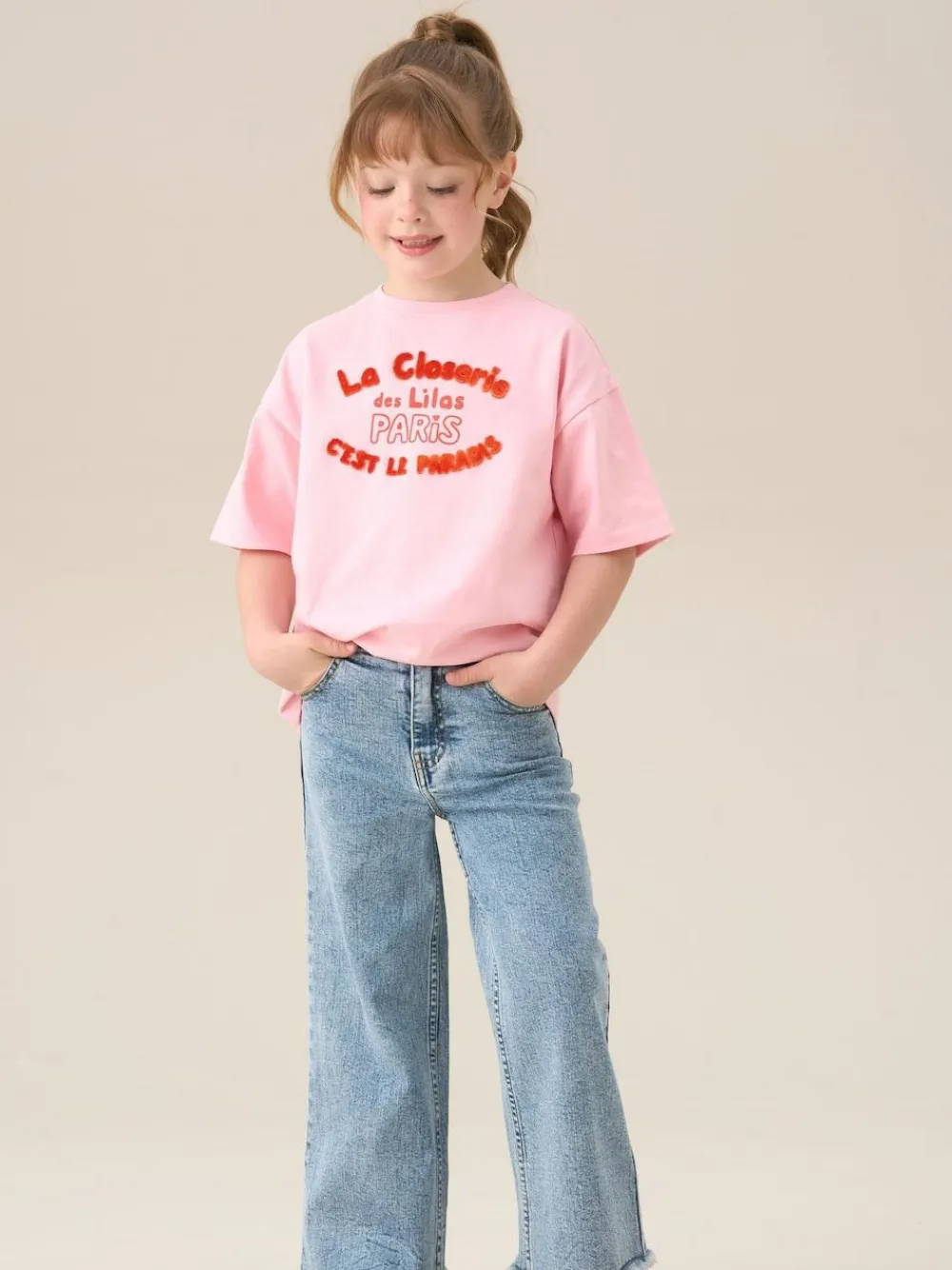 Angel & Rocket Blue Brooke Wide Leg Heart Print Pocket Jeans^ Jeans