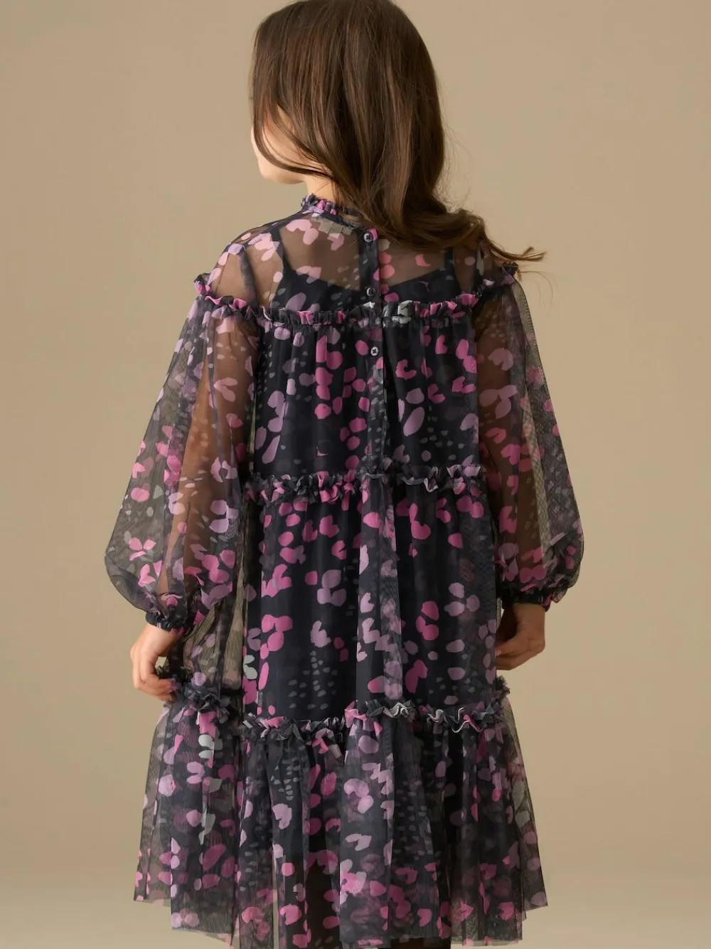 Angel & Rocket Blue Cara Printed Mesh Dress^ Occasionwear