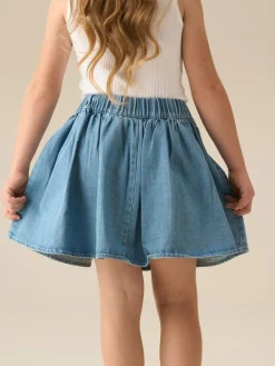 Best Angel & Rocket Blue Eden 3D Flower Denim Skirt