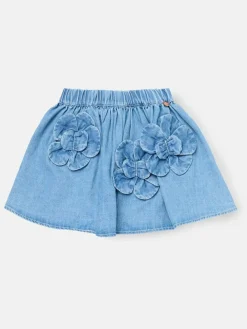 Best Angel & Rocket Blue Eden 3D Flower Denim Skirt