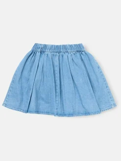 Best Angel & Rocket Blue Eden 3D Flower Denim Skirt