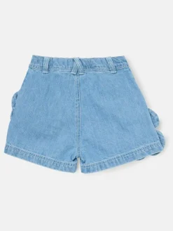 Hot Angel & Rocket Blue Eden 3D Flower Denim Shorts