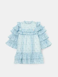 Hot Angel & Rocket Imogen Leopard Print Frill Dress Blue