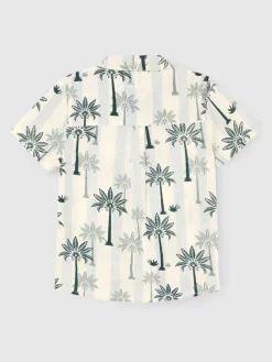 Angel & Rocket Blue Jamie Palm Stripe SS Shirt^BOY Shirts