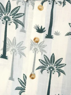 Angel & Rocket Blue Jamie Palm Stripe SS Shirt^BOY Shirts