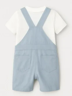 Angel & Rocket Blue Jaxson Dungaree Shorts Set^BOY Dungarees