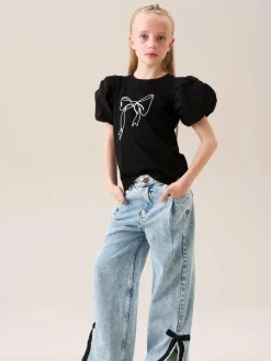 Outlet Angel & Rocket Blue Lena Bow Detail Straight Leg Jeans