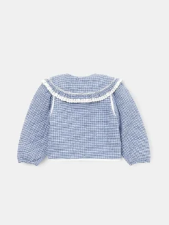 Hot Angel & Rocket Blue Lottie Quilted Lace Trim Collar Jacket