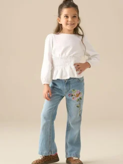 Angel & Rocket Blue Millie Embroidered Flared Denim Jeans^ Jeans