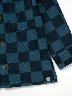 Best Angel & Rocket Blue Tommy Cord Check Shirt