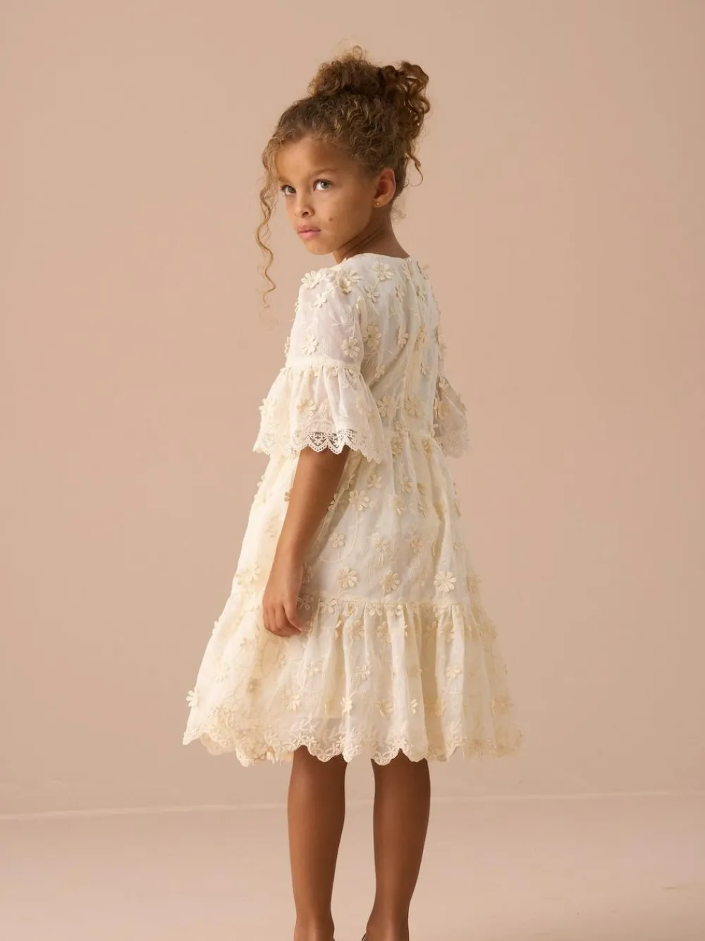 Angel & Rocket Cream Delphine Embellished Swing Dress^ Occasionwear