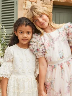 Angel & Rocket Cream Delphine Embellished Swing Dress^ Occasionwear