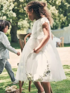 Sale Angel & Rocket Cream Esme Lace Bodice Dress