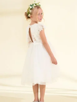 Sale Angel & Rocket Cream Esme Lace Bodice Dress