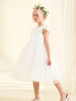 Sale Angel & Rocket Cream Esme Lace Bodice Dress