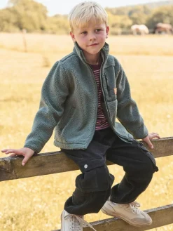 Angel & Rocket Green Aaron Zip Through Sherpa Fleece^BOY Coats & Jackets|Snowsuits & Coats