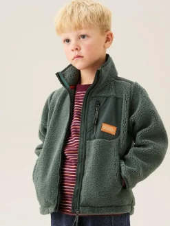 Angel & Rocket Green Aaron Zip Through Sherpa Fleece^BOY Coats & Jackets|Snowsuits & Coats