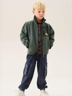 Angel & Rocket Green Aaron Zip Through Sherpa Fleece^BOY Coats & Jackets|Snowsuits & Coats