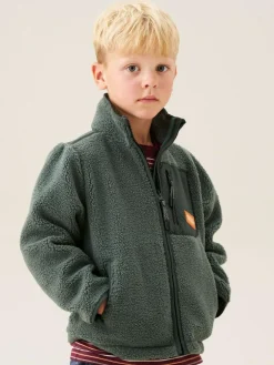 Angel & Rocket Green Aaron Zip Through Sherpa Fleece^BOY Coats & Jackets|Snowsuits & Coats
