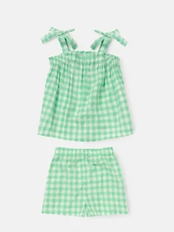 Angel & Rocket Green Connie Gingham Top and Shorts