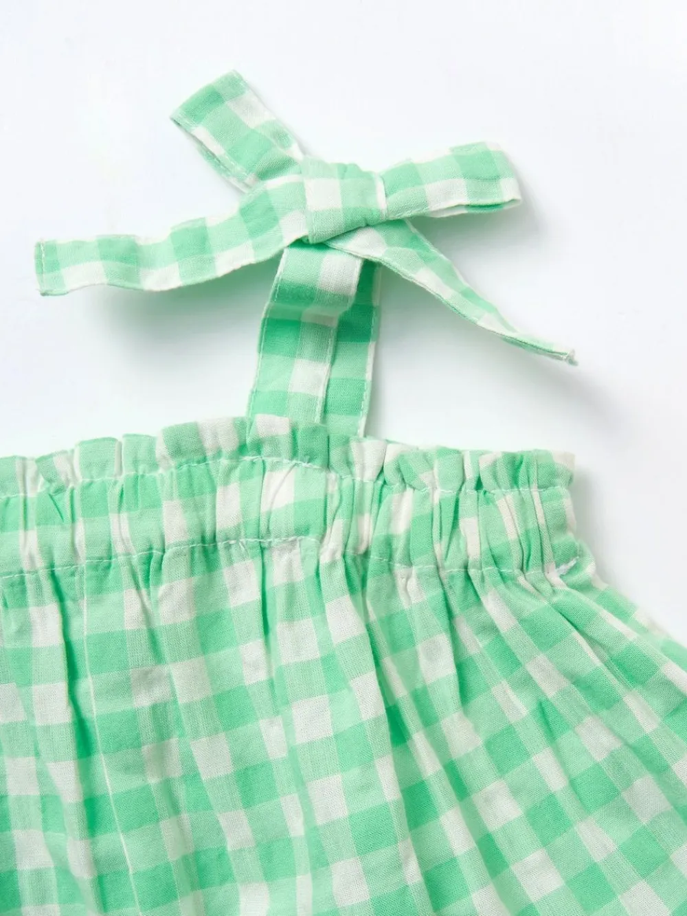 Angel & Rocket Green Connie Gingham Top and Shorts
