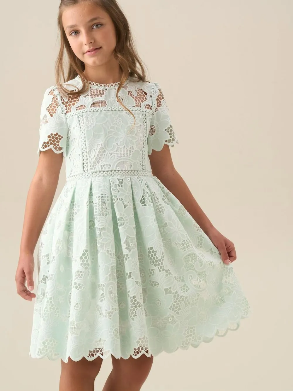 New Angel & Rocket Maeva Mint Lace Dress Green