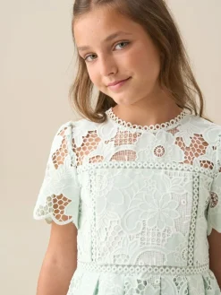 New Angel & Rocket Maeva Mint Lace Dress Green